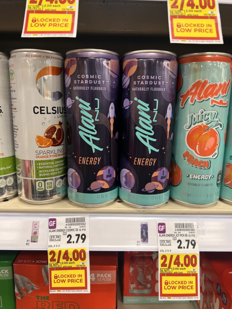Alani Nu Energy drinks kroger shelf image