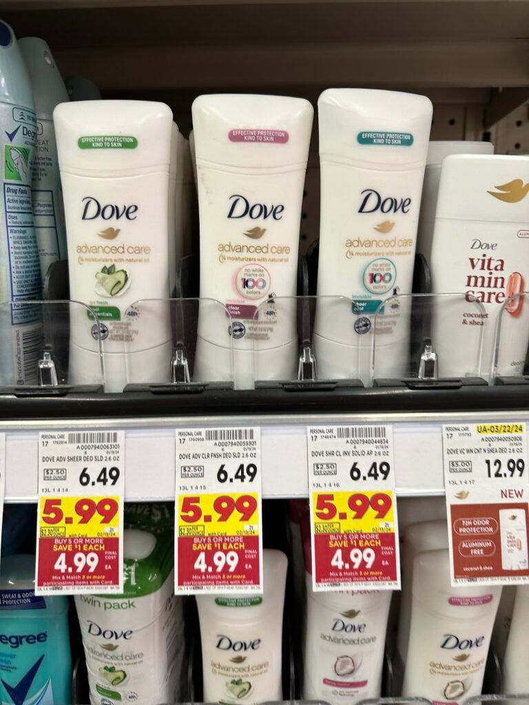 dove deodorant kroger shelf image