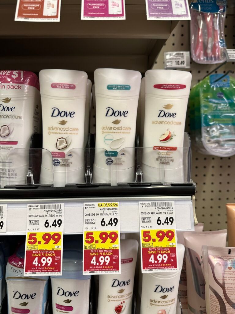 dove deodorant kroger shelf image