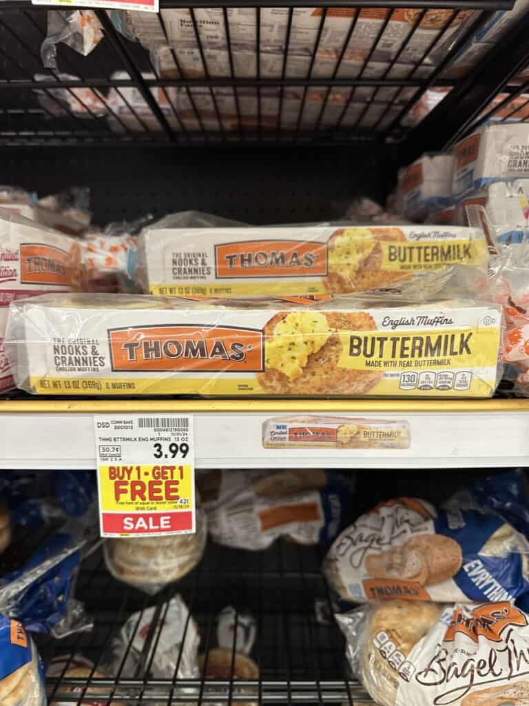 Thomas' English Muffins, Bagels and Swirl Bread Kroger Shelf Image