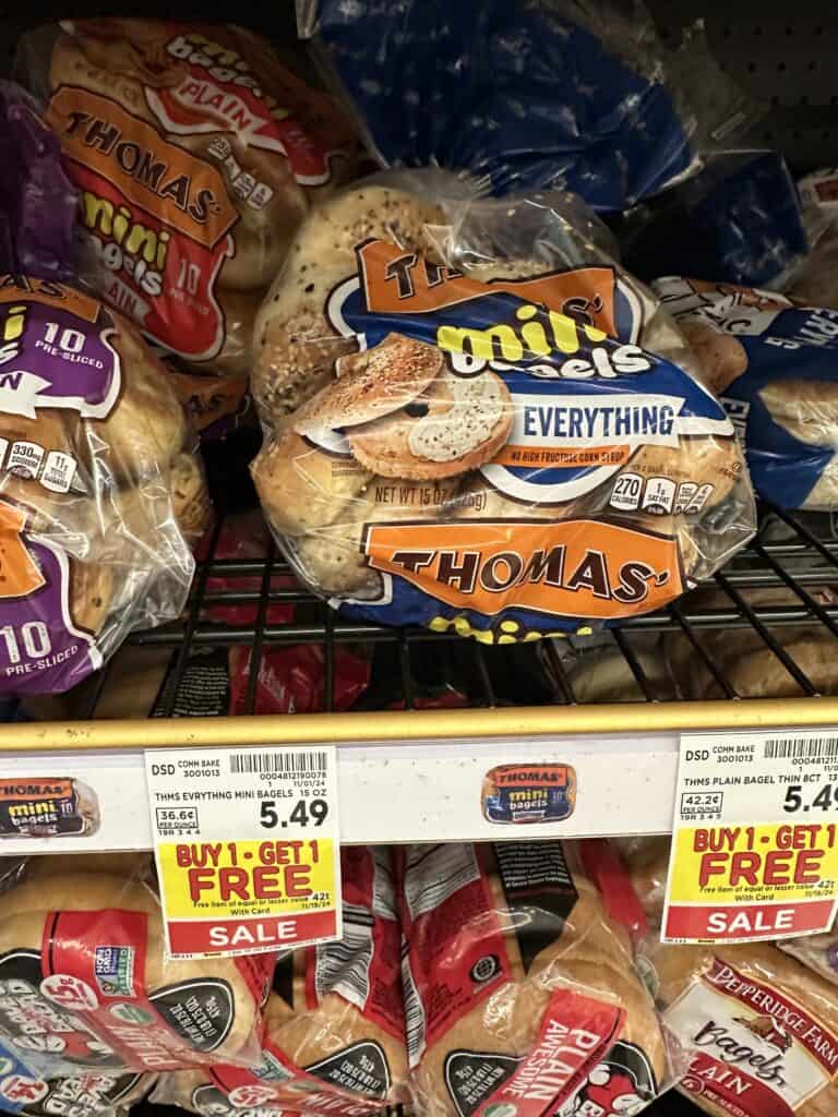 Thomas' English Muffins, Bagels and Swirl Bread Kroger Shelf Image