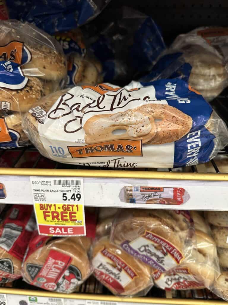 Thomas' English Muffins, Bagels and Swirl Bread Kroger Shelf Image