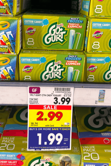 Yoplait Go-Gurt Kroger Shelf Image