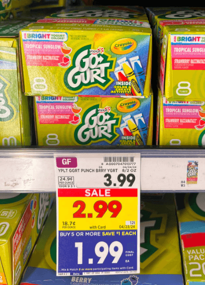 Yoplait Go-Gurt Kroger Shelf Image