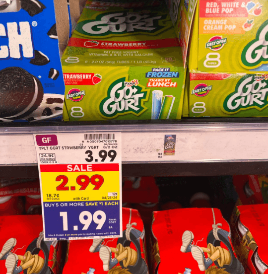 Yoplait Go-Gurt Kroger Shelf Image
