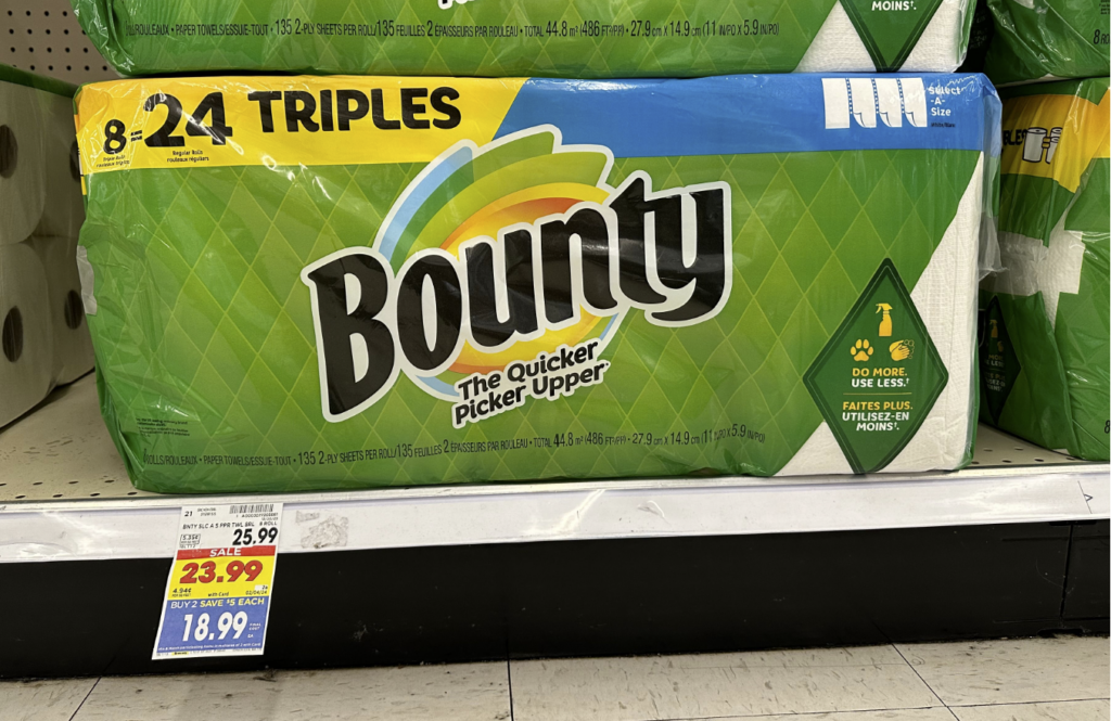 bounty paper towels kroger shelf image