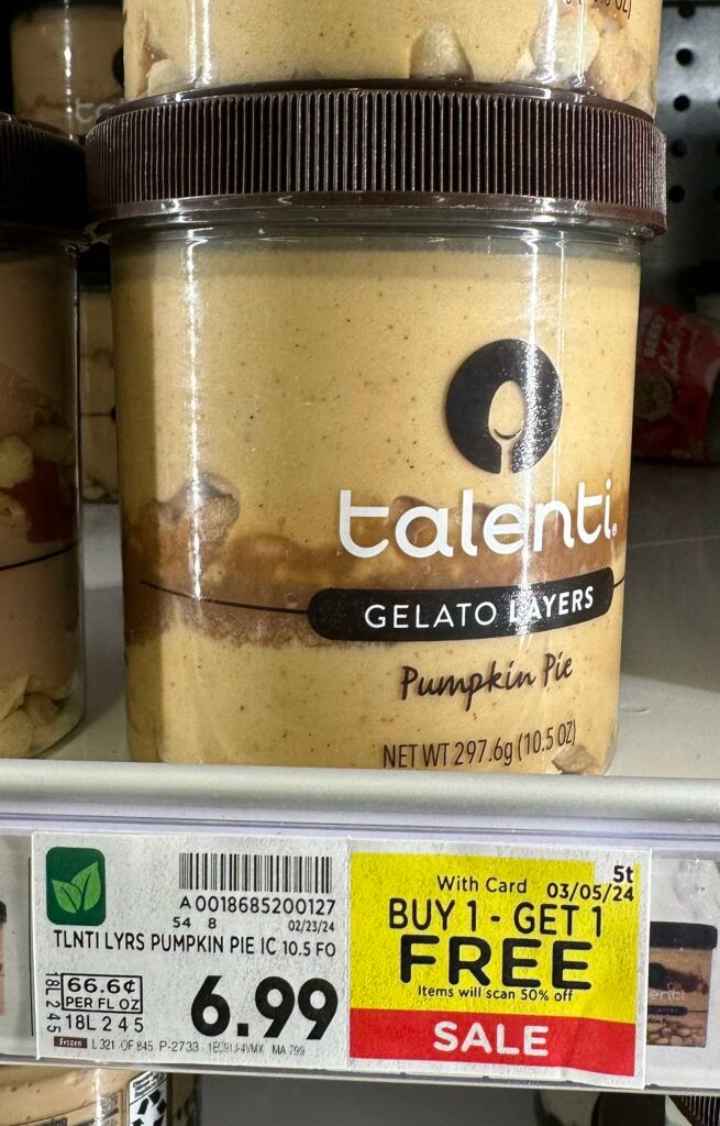 Talenti Gelato Kroger Shelf Image