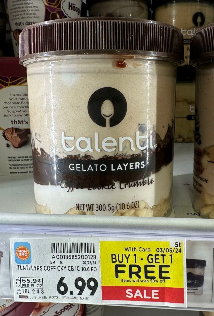Talenti Gelato Kroger Shelf Image