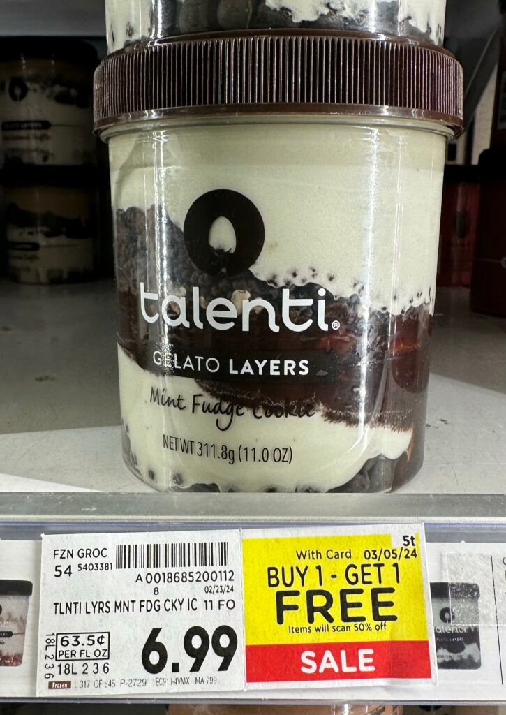 Talenti Gelato Kroger Shelf Image