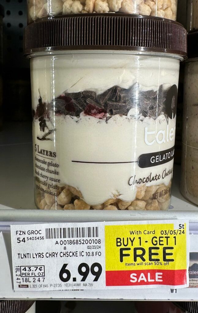 Talenti Gelato Kroger Shelf Image