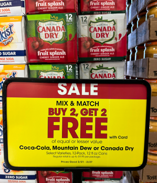Canada Dry Fruit Splash Soda Kroger Shelf Image