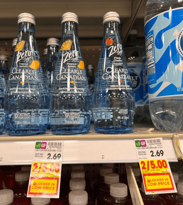 Clearly Canadian Zero Sugar Kroger Shelf Image