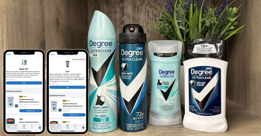 Degree Ultra Clear Dry Spray and Antiperspirant Kroger Digital Coupon