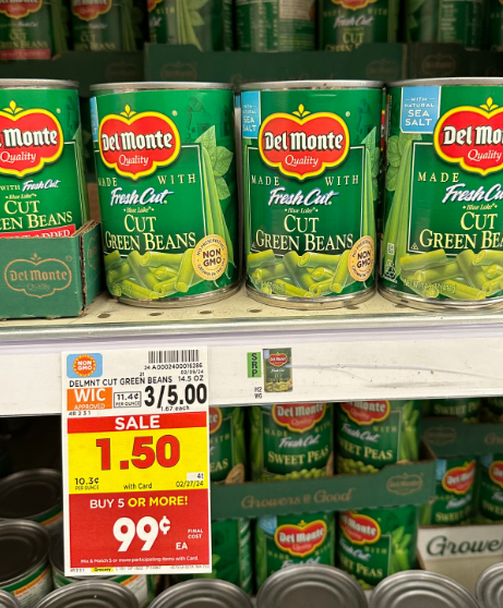 Del Monte Canned Vegetables Kroger Shelf Image