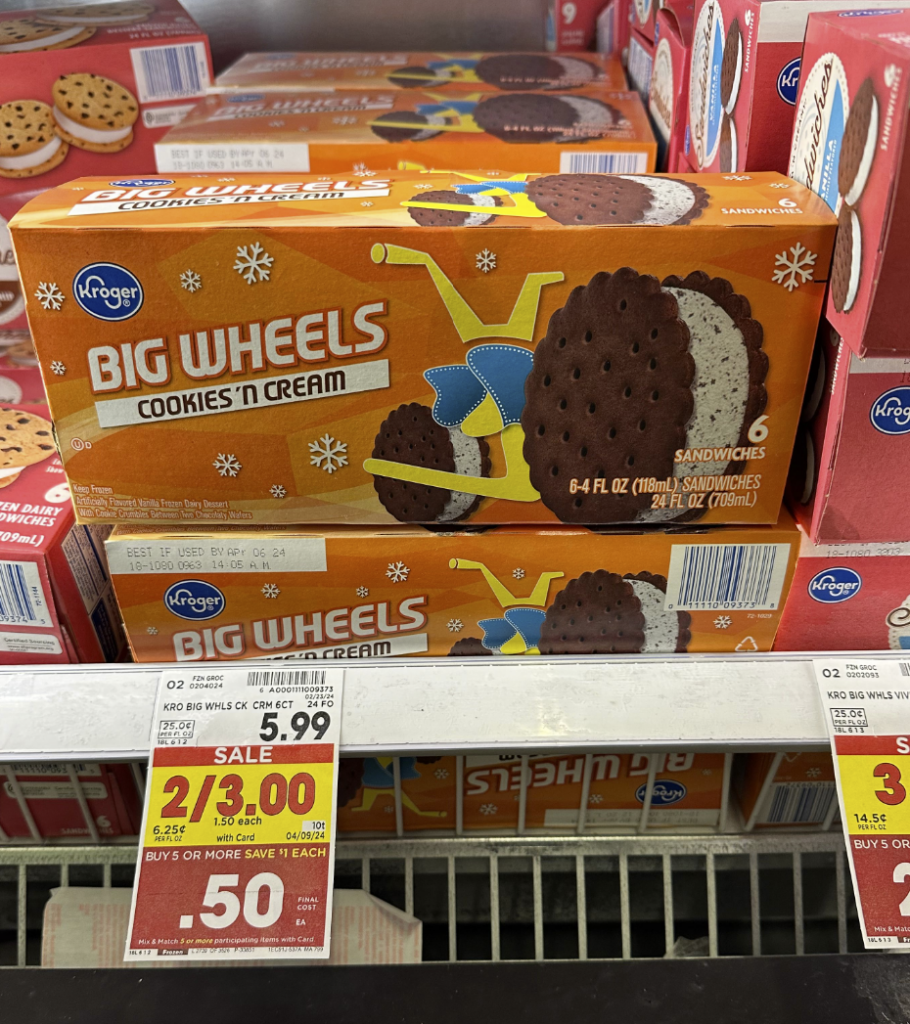 Kroger Big Wheels Cookies and Cream Kroger Shelf Image