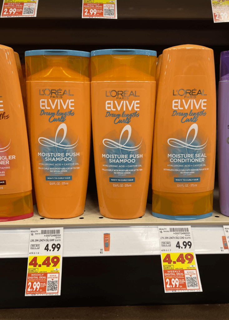L'Oreal Elvive Shampoo & Conditioner Kroger Shelf Image
