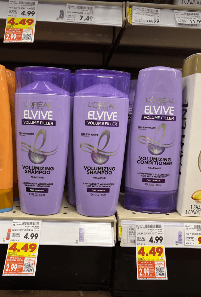 L'Oreal Elvive Shampoo & Conditioner Kroger Shelf Image