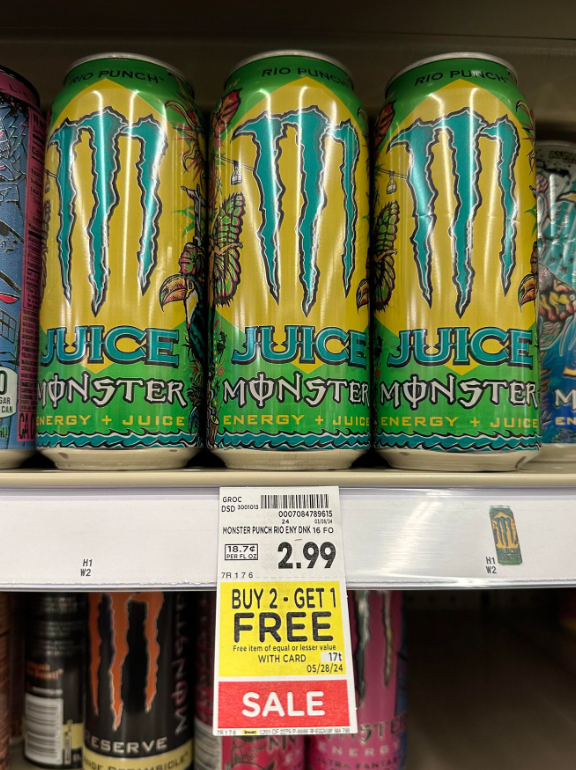 Monster Energy Drink Rio Punch Kroger Shelf Image