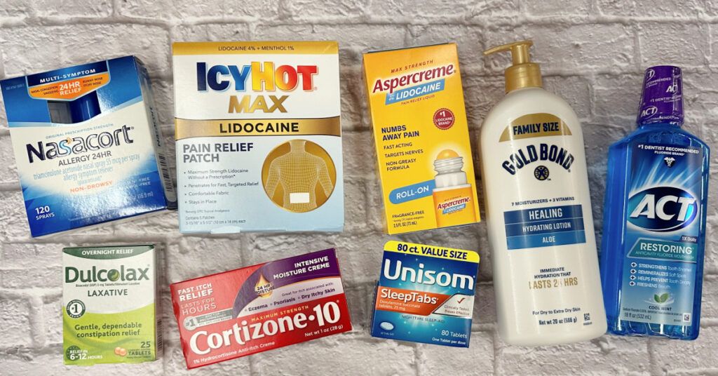 Nasacort-Icy-Hot-Dulcolax-Unisom-Cortizone-10-ACT-Mouthwash-and-Gold-Bond-Lotion-Kroger