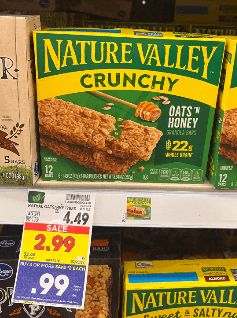 Nature Valley Bars Kroger Shelf Image