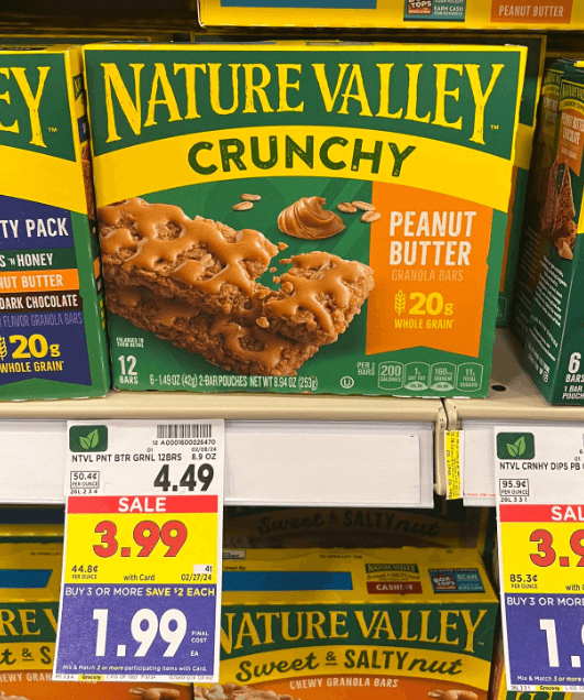Nature Valley Bars Kroger Shelf Image