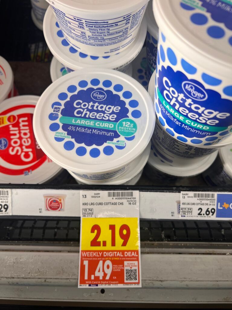 kroger cottage cheese shelf image