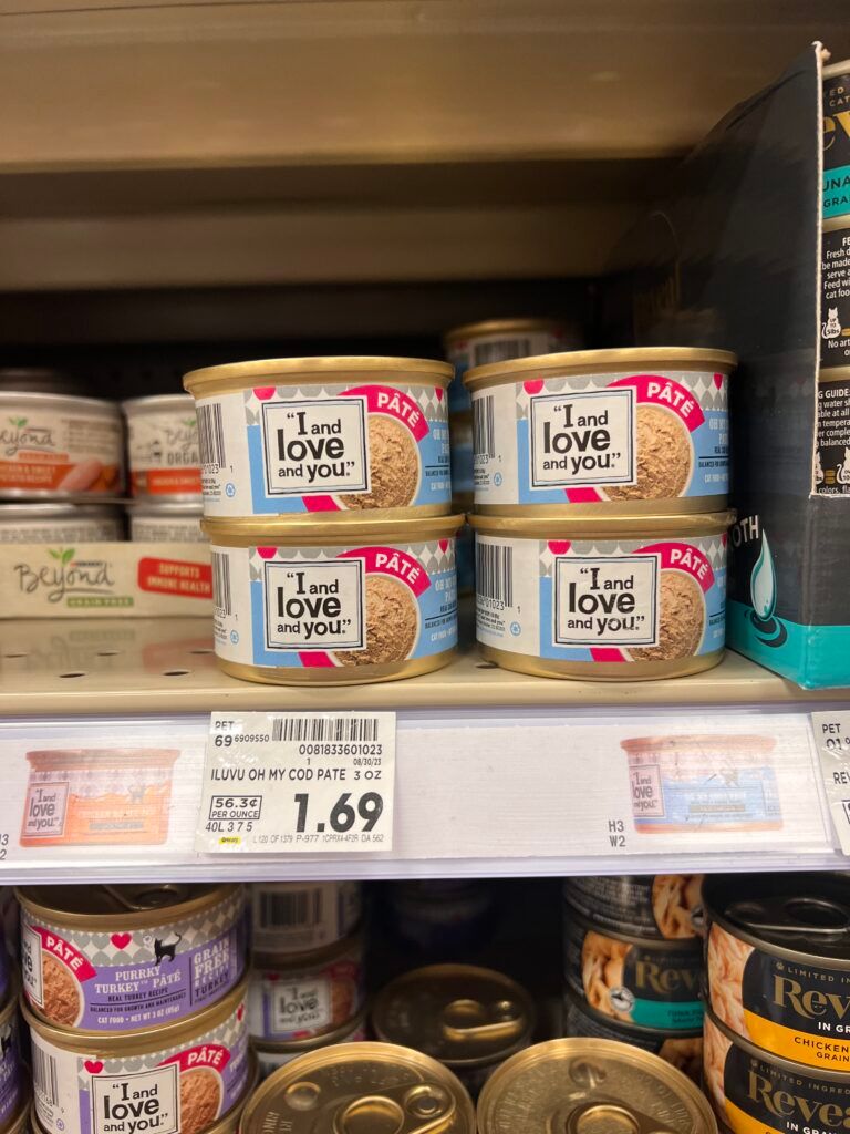 i and love and you wet cat food kroger shelf image