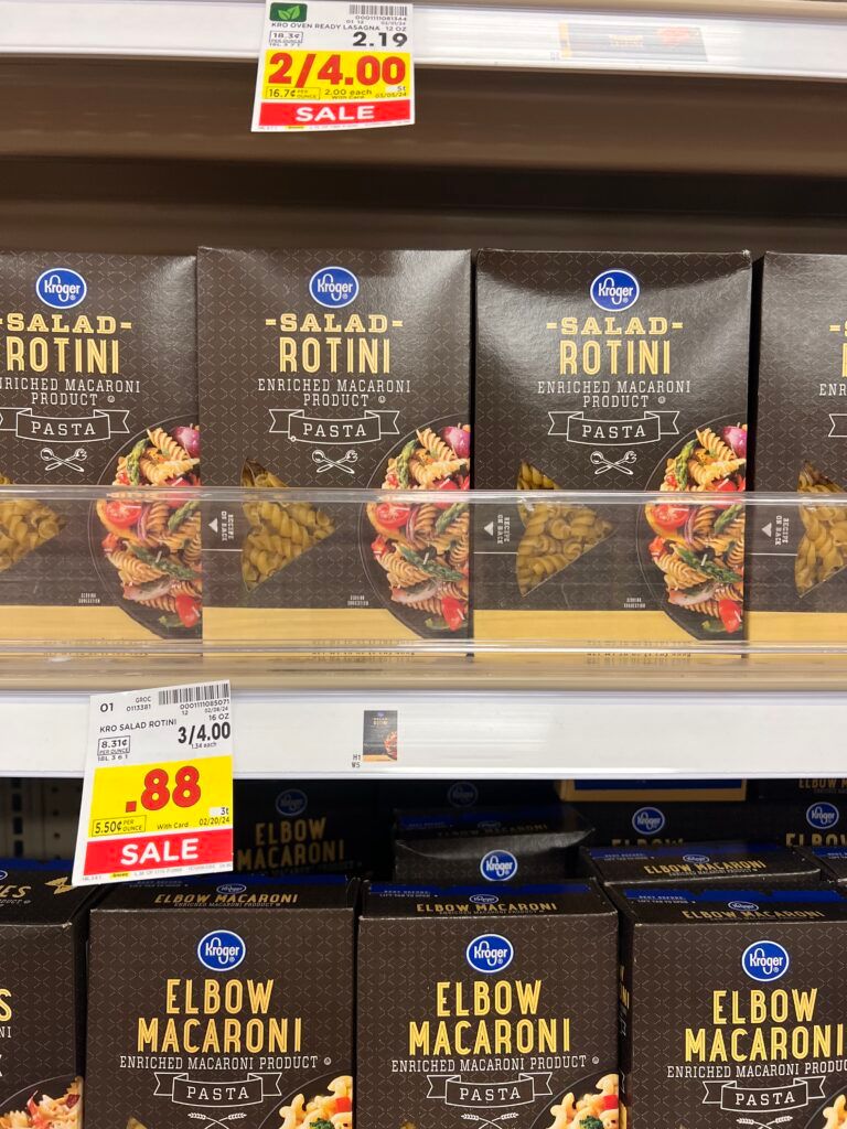 kroger pasta shelf image