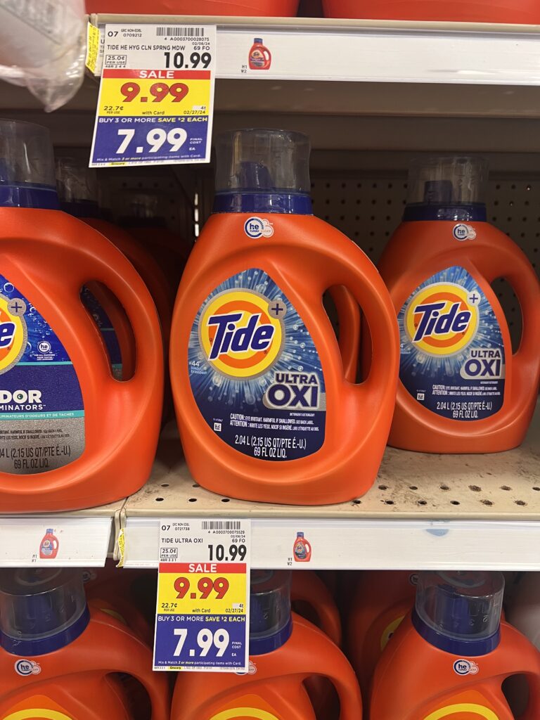 tide detergent kroger shelf image
