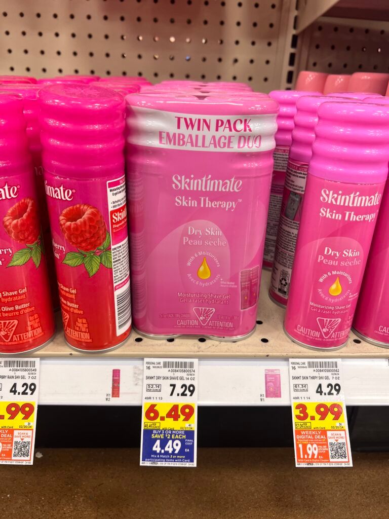 skintimate twin pack kroger shelf image