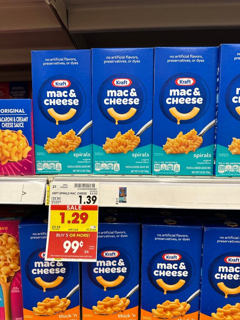 kraft mac & Cheese kroger shelf image