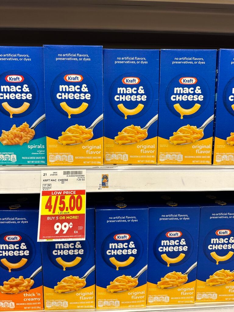 kraft mac & Cheese kroger shelf image