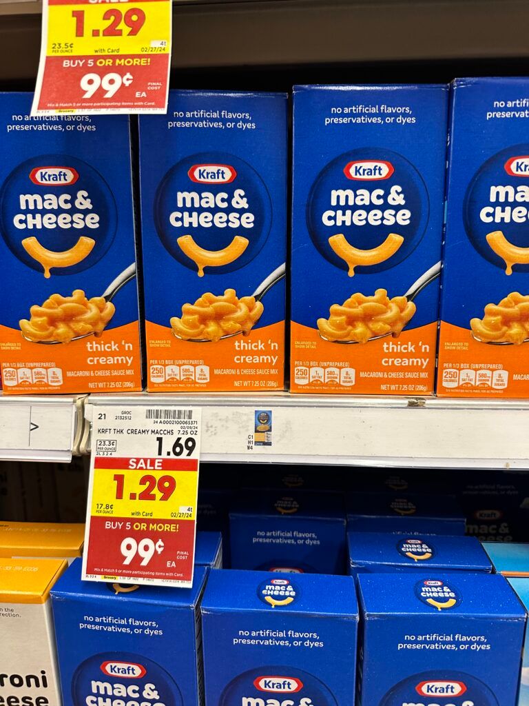 kraft mac & Cheese kroger shelf image
