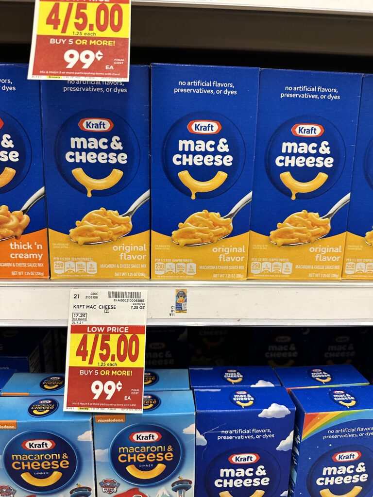 kraft mac & Cheese kroger shelf image