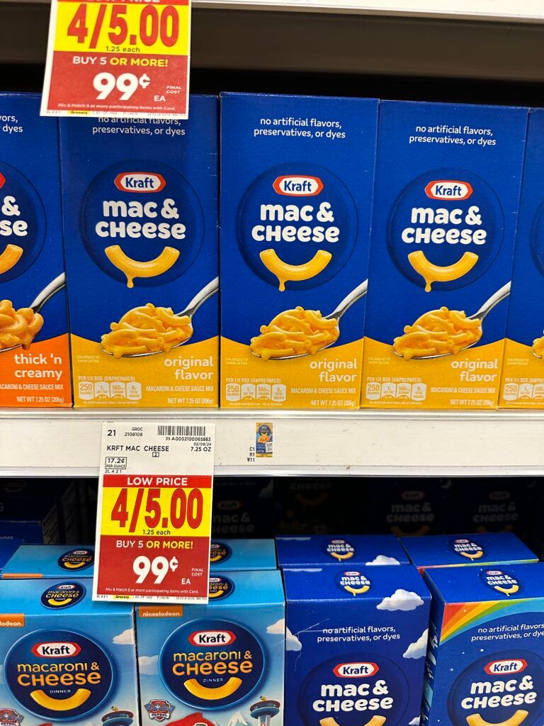kraft mac & Cheese kroger shelf image