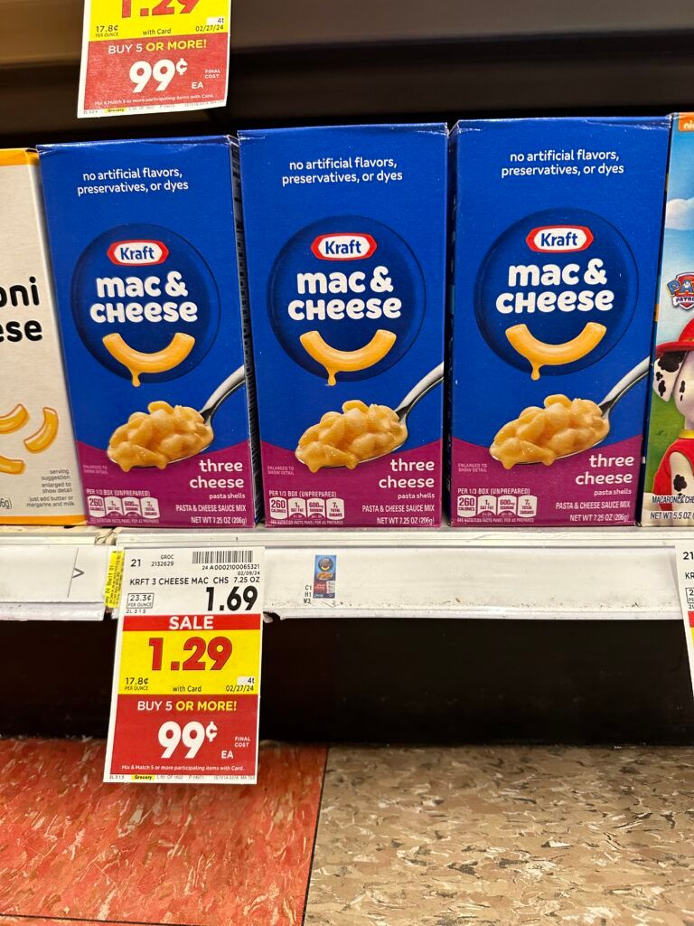 kraft mac & Cheese kroger shelf image
