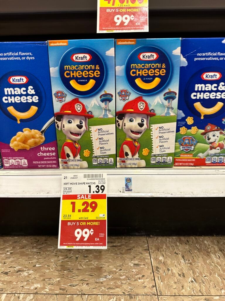 kraft mac & Cheese kroger shelf image