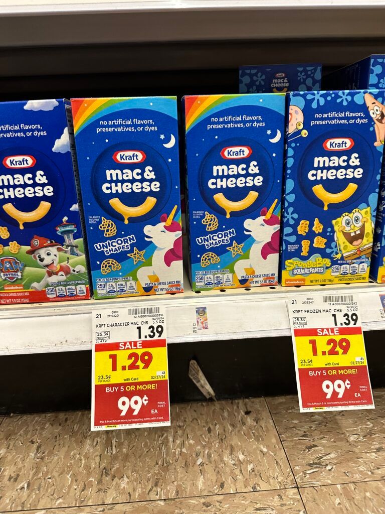 kraft mac & Cheese kroger shelf image