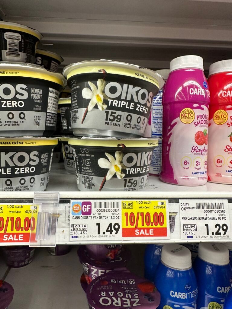 oikos yogurt kroger shelf image