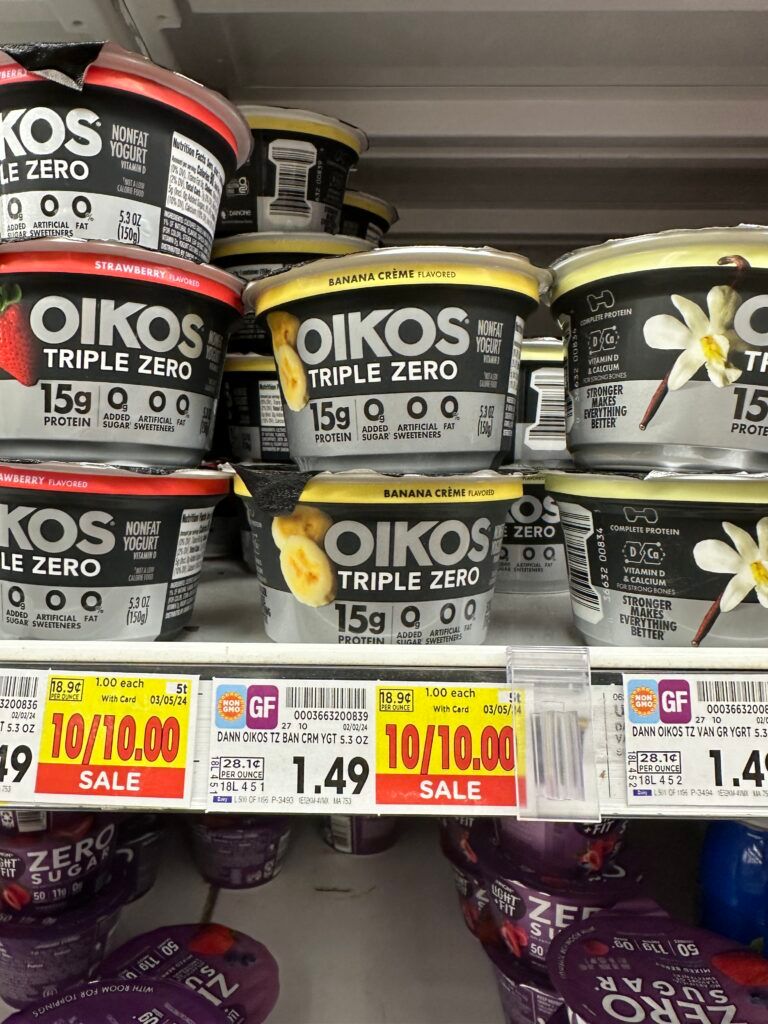 oikos yogurt kroger shelf image