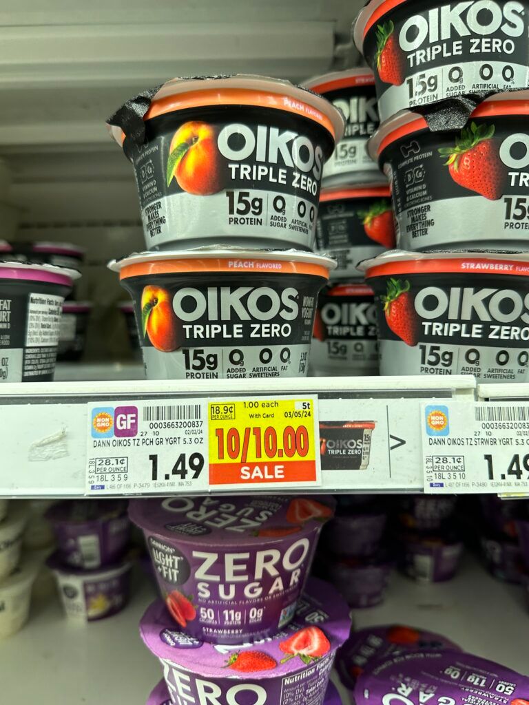 oikos yogurt kroger shelf image