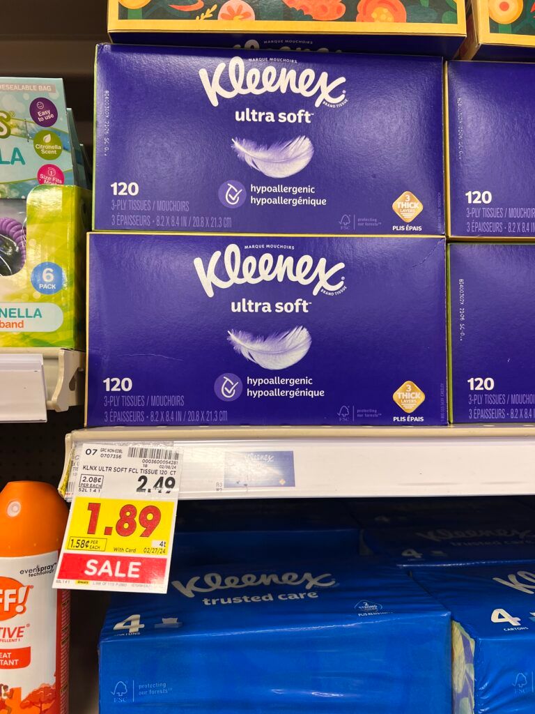 kleenex kroger shelf image