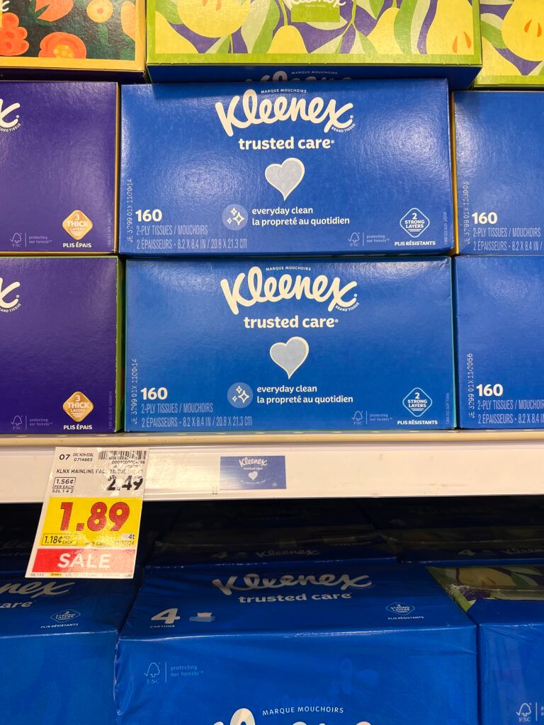 kleenex kroger shelf image