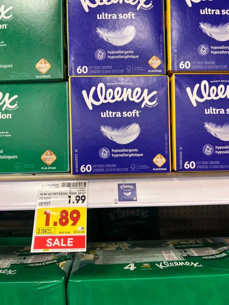 kleenex kroger shelf image