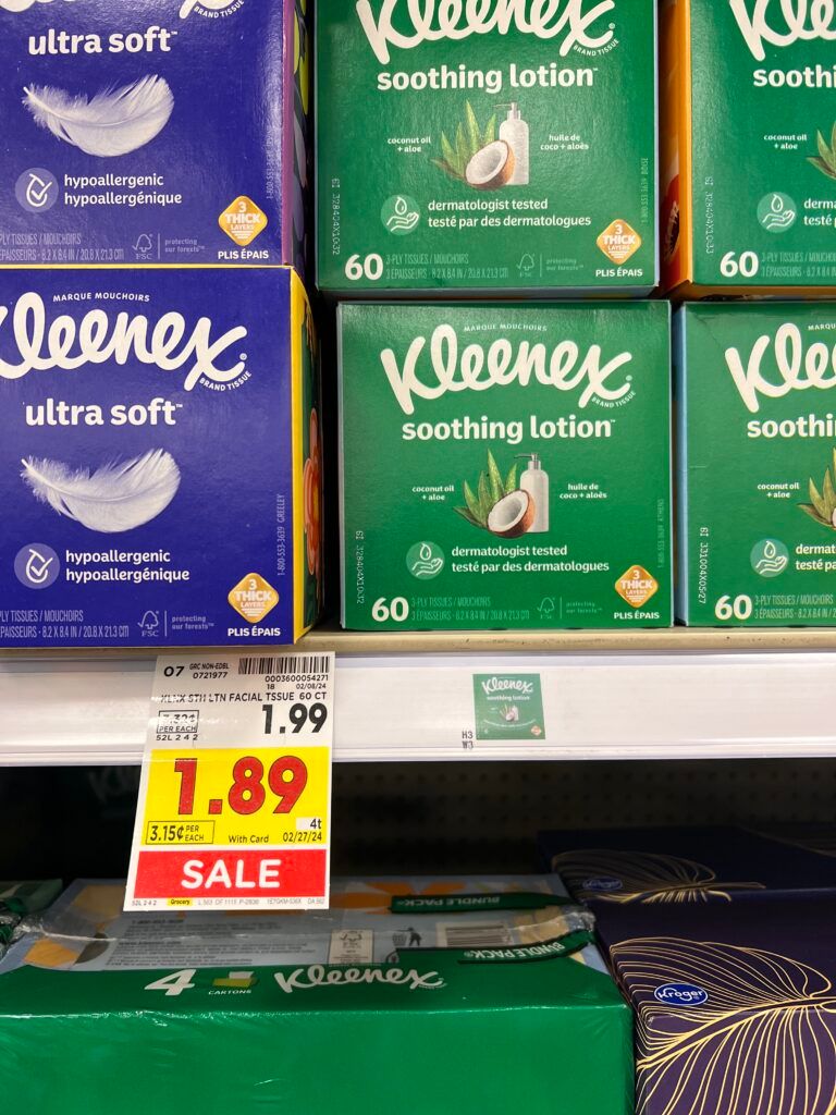 kleenex kroger shelf image