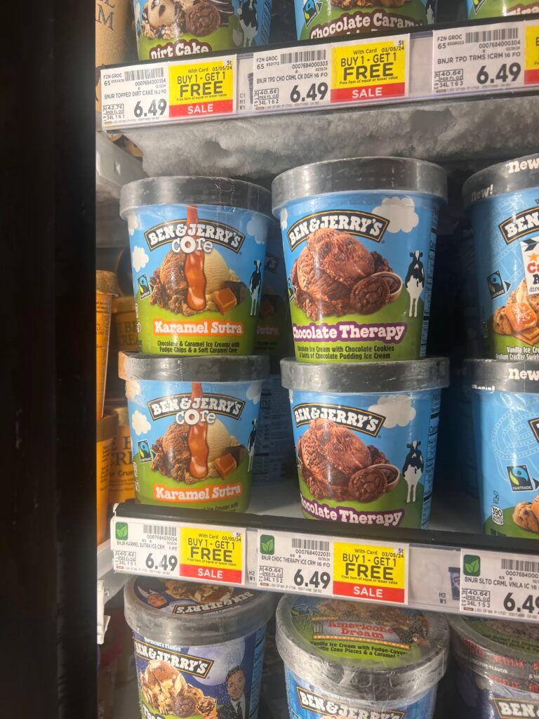ben & jerrys kroger shelf image 