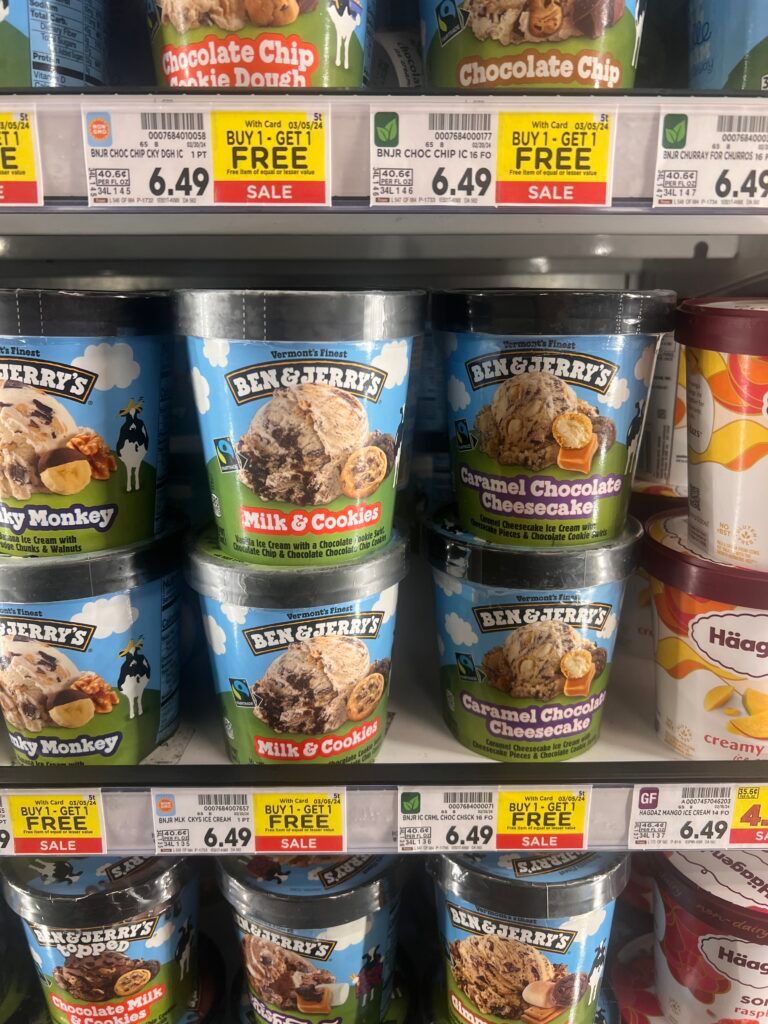 ben & jerrys kroger shelf image 