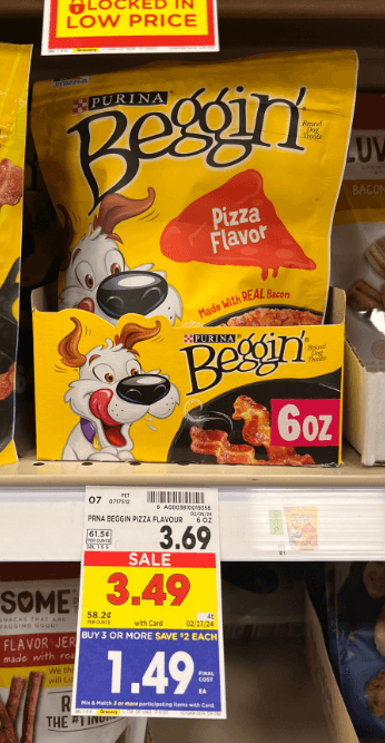 Purina Beggin' Strips Kroger Shelf Image