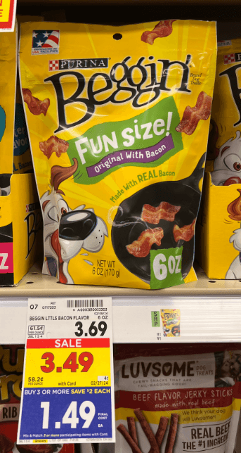 Purina Beggin' Strips Kroger Shelf Image