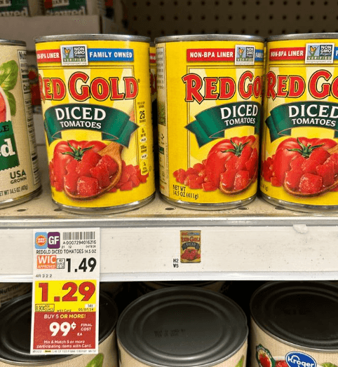 Red Gold Tomatoes Kroger Shelf Image